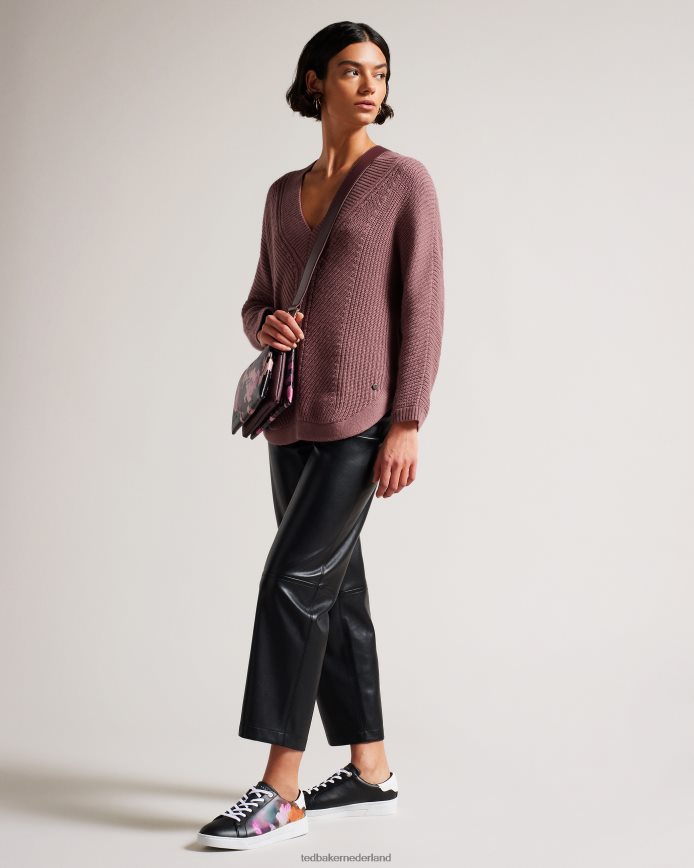 Ted Baker Artoh leren sneakers met kunstprint en cupzool zwart schoenen vrouwen 6R02N846