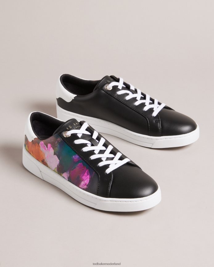 Ted Baker Artoh leren sneakers met kunstprint en cupzool zwart schoenen vrouwen 6R02N846