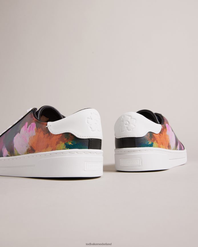Ted Baker Artoh leren sneakers met kunstprint en cupzool zwart schoenen vrouwen 6R02N846