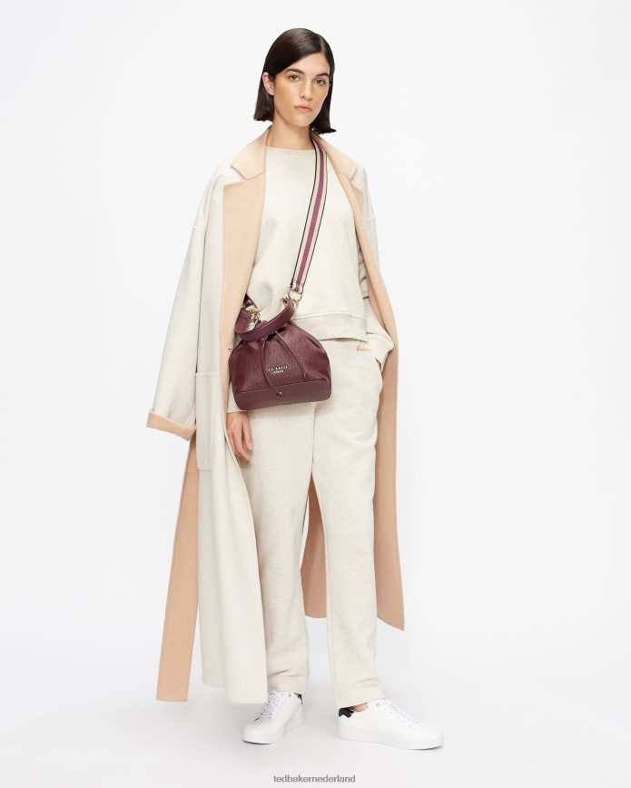 Ted Baker Kimmii-sneakers van getrommeld leer wit Zwart schoenen vrouwen 6R02N908