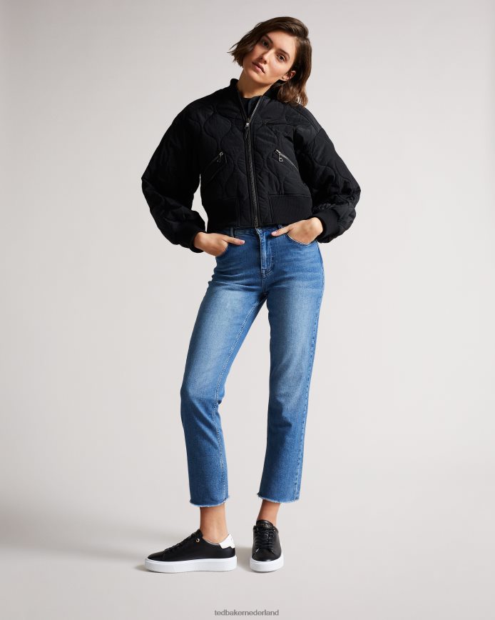 Ted Baker Lornea magnolia bloem platform trainer zwart schoenen vrouwen 6R02N876