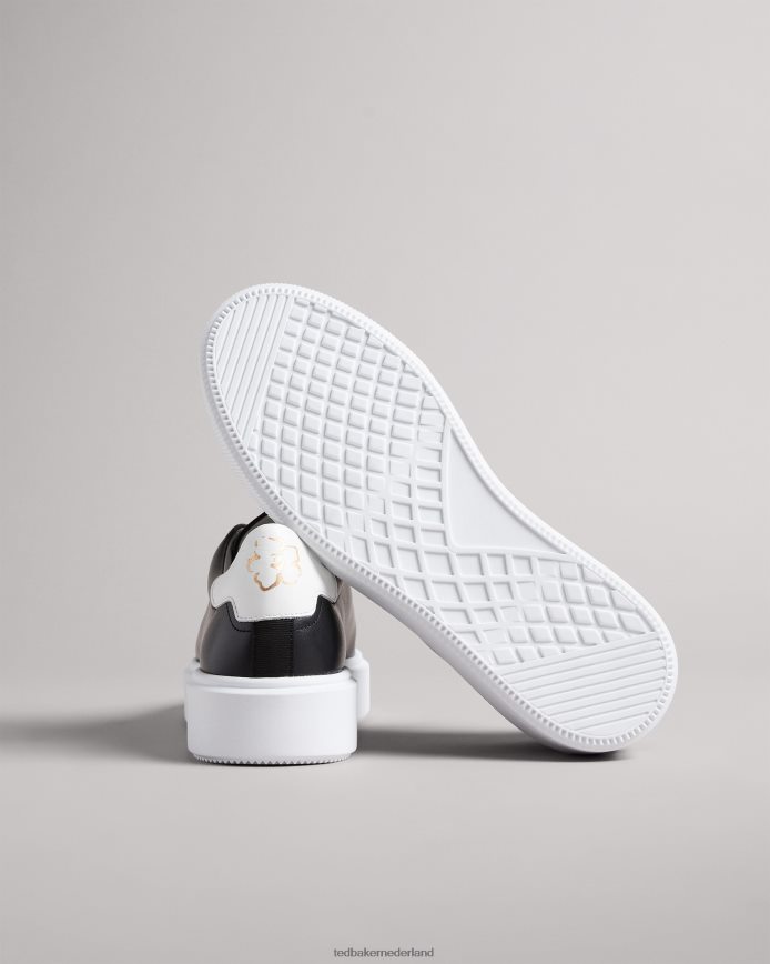 Ted Baker Lornea magnolia bloem platform trainer zwart schoenen vrouwen 6R02N876