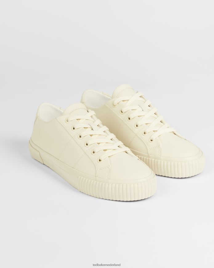 Ted Baker kimiah lederen gevulkaniseerde sneaker ecru schoenen vrouwen 6R02N936