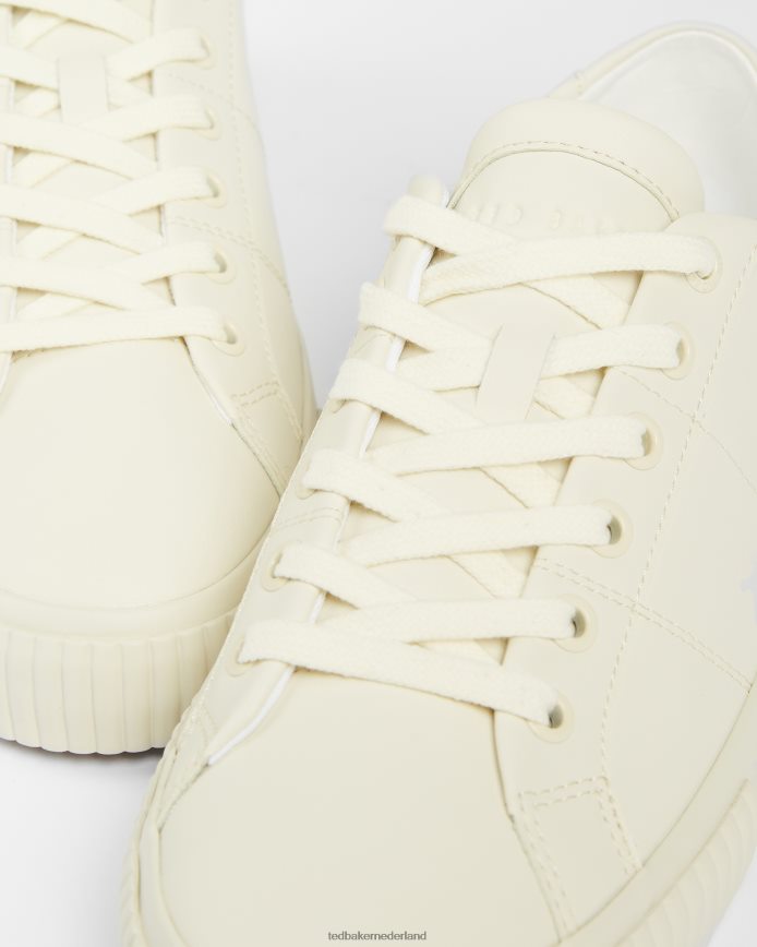 Ted Baker kimiah lederen gevulkaniseerde sneaker ecru schoenen vrouwen 6R02N936