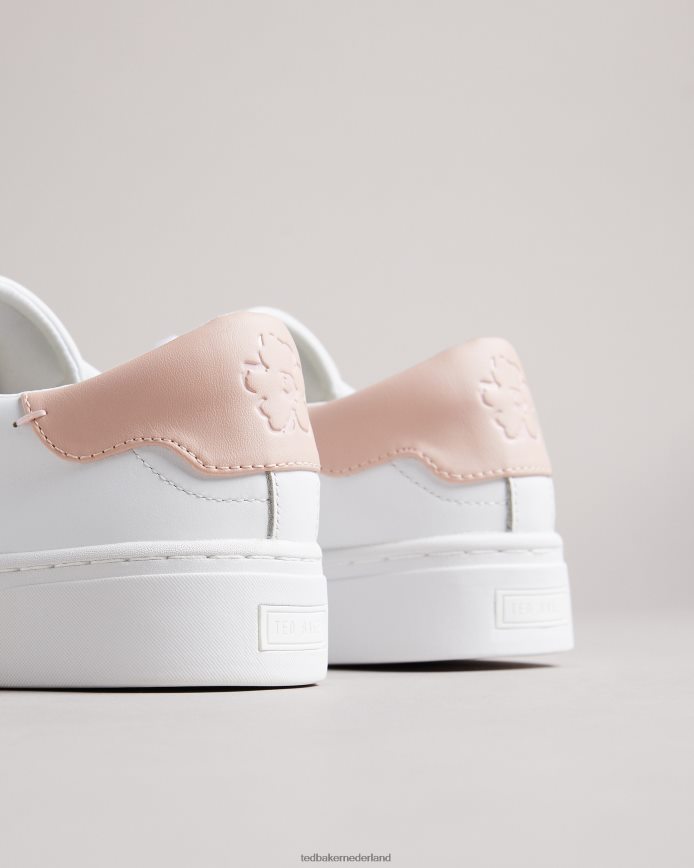 Ted Baker tarliah magnolia-sneaker met cupzool en bloemenplaatsing wit-roze schoenen vrouwen 6R02N906