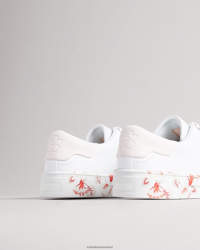 Ted Baker urbana retro flood nachtelijke trainer wit schoenen vrouwen 6R02N938