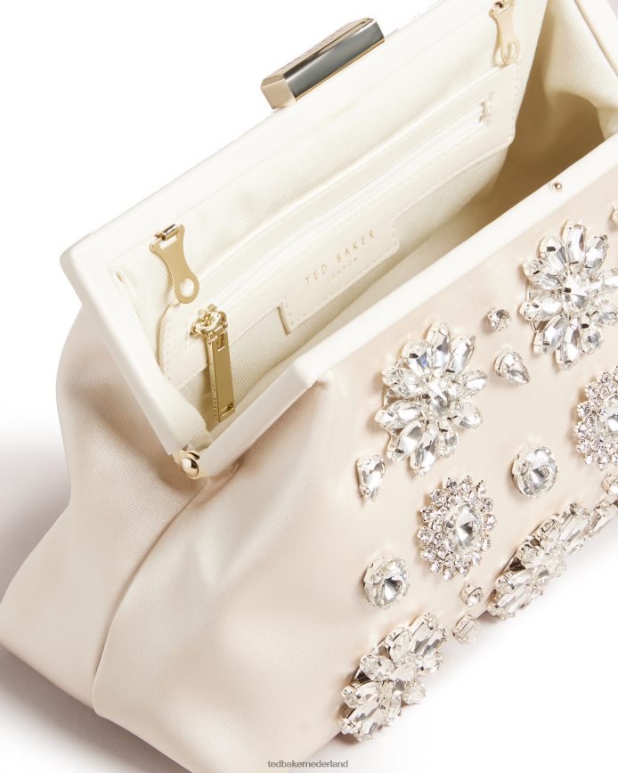 Ted Baker Met kristallen verfraaide clutch ecru Tassen vrouwen 6R02N744