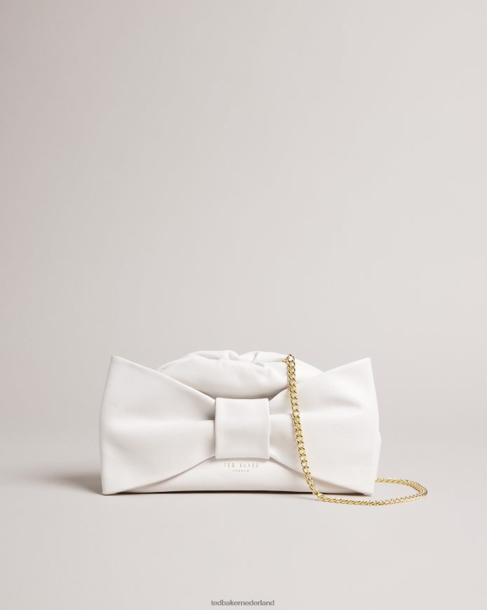 Ted Baker Niasa clutch met strikdetail ecru Tassen vrouwen 6R02N713
