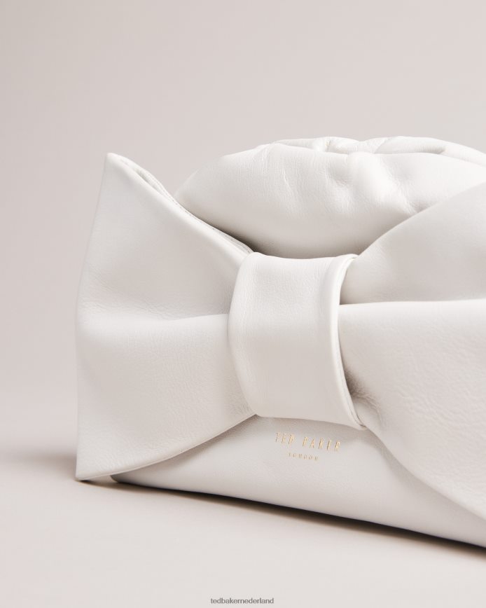 Ted Baker Niasa clutch met strikdetail ecru Tassen vrouwen 6R02N713