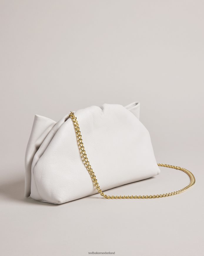 Ted Baker Niasa clutch met strikdetail ecru Tassen vrouwen 6R02N713