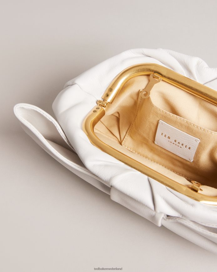 Ted Baker Niasa clutch met strikdetail ecru Tassen vrouwen 6R02N713