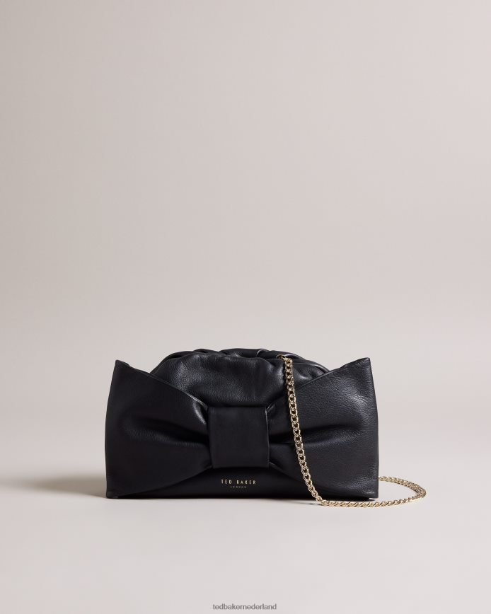 Ted Baker Niasa clutch met strikdetail zwart Tassen vrouwen 6R02N721