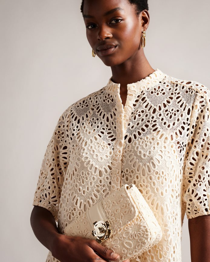 Ted Baker Floreti magnolia kanten crossbodytas ivoor Tassen vrouwen 6R02N800