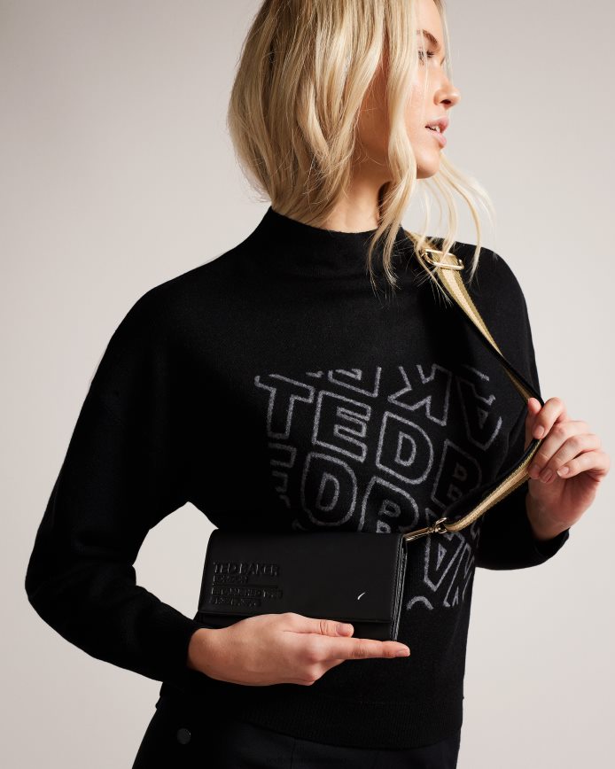 Ted Baker Kamelya crossbodytas met geweven details zwart Tassen vrouwen 6R02N1147