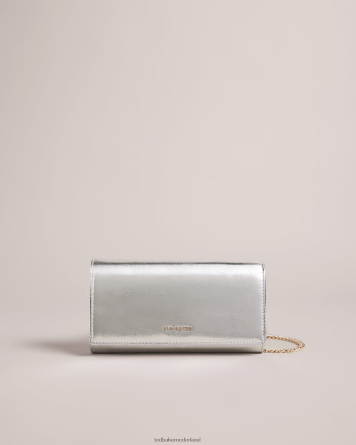 Ted Baker Liberta metallic leren crossbodytas zilver Tassen vrouwen 6R02N808