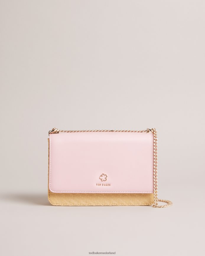 Ted Baker Magdie Magnolia geweven crossbodytas met oogjes bleekroze Tassen vrouwen 6R02N732