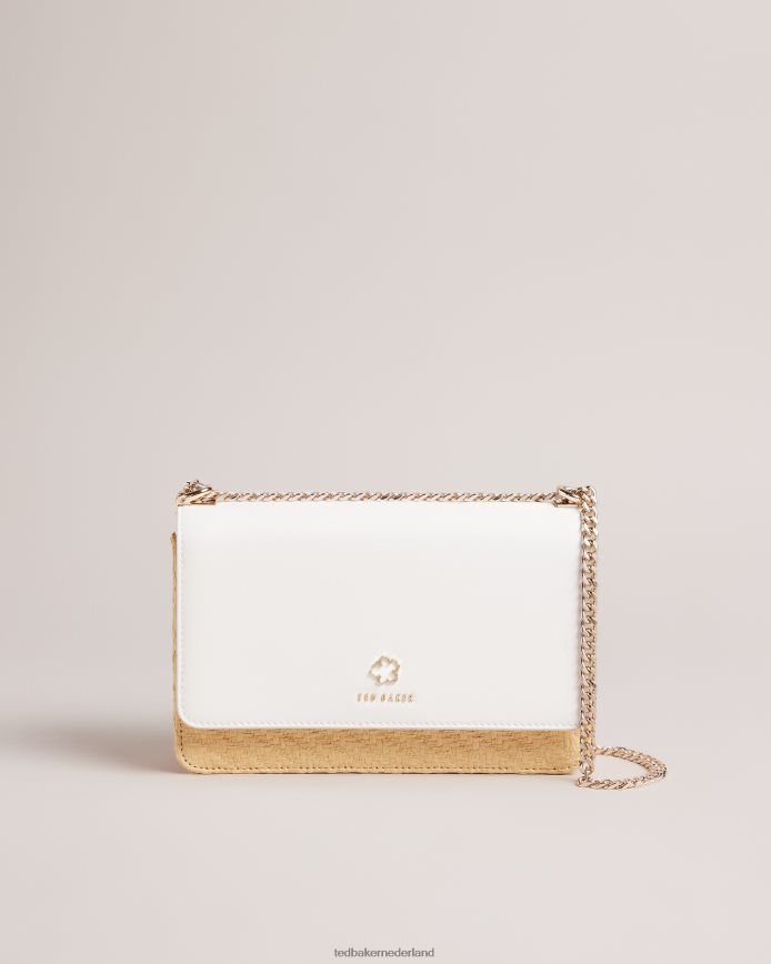 Ted Baker Magdie Magnolia geweven crossbodytas met oogjes ecru Tassen vrouwen 6R02N730