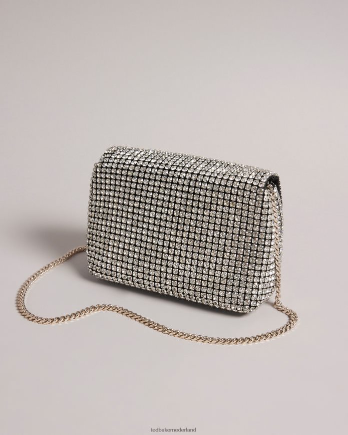 Ted Baker Mini-crossbodytas van glitterkristal zilver Tassen vrouwen 6R02N739
