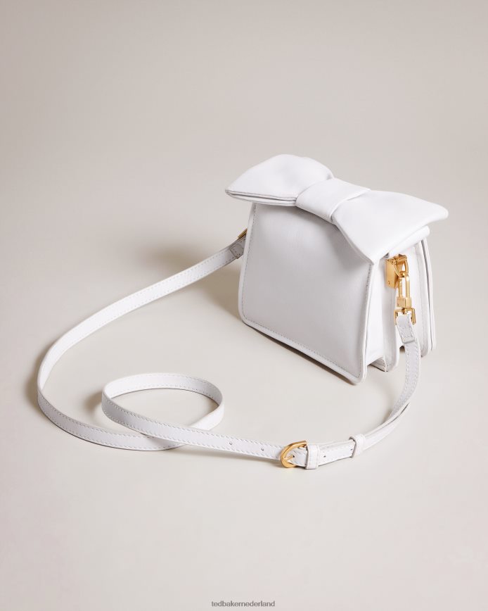 Ted Baker Niasina mini-crossbodytas met strikdetail wit Tassen vrouwen 6R02N731