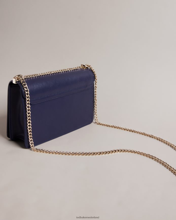 Ted Baker jorjey crossbodytas met bloemoogjes donkerblauw Tassen vrouwen 6R02N814