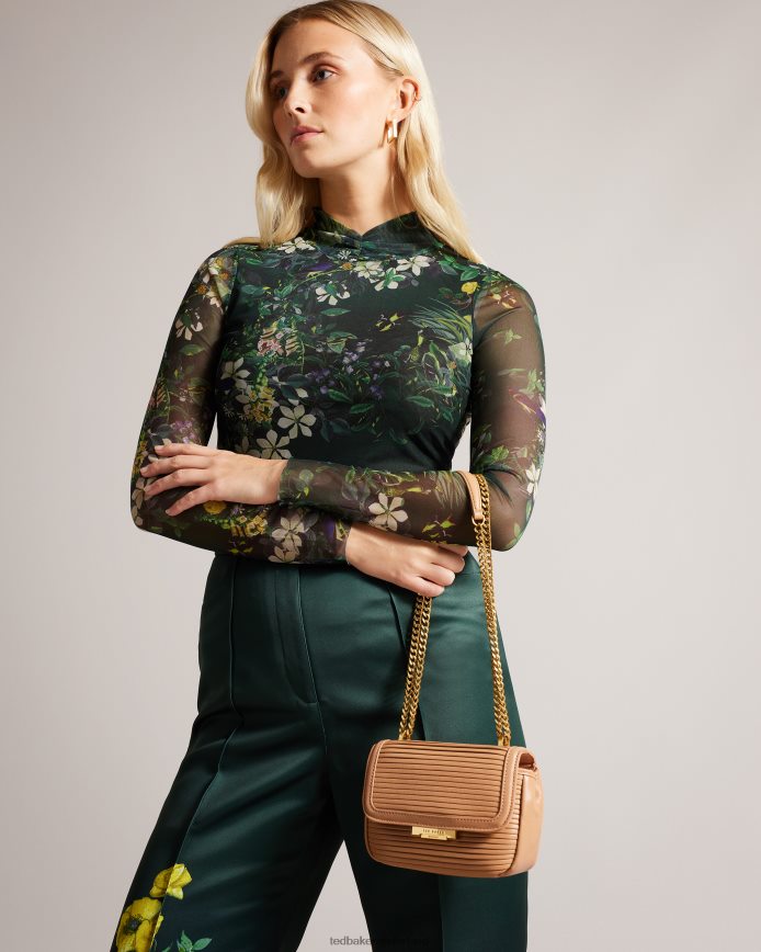 Ted Baker pyalily plissé crossbodytas kameel Tassen vrouwen 6R02N704