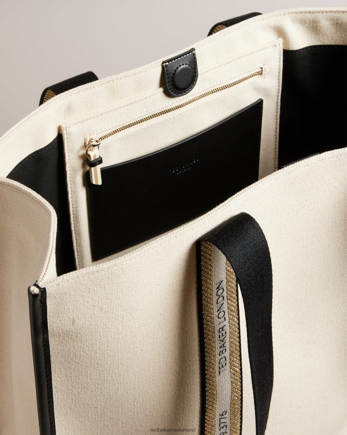 Ted Baker Canvas draagtas met georjey-merk ecru Tassen vrouwen 6R02N665