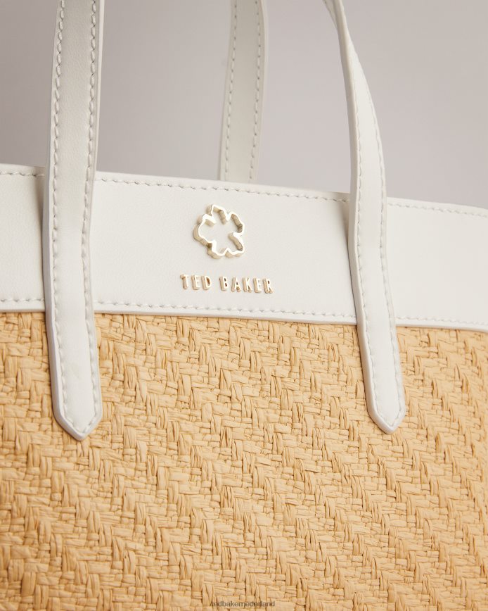 Ted Baker blesha magnolia geweven draagtas met oogjes ecru Tassen vrouwen 6R02N741