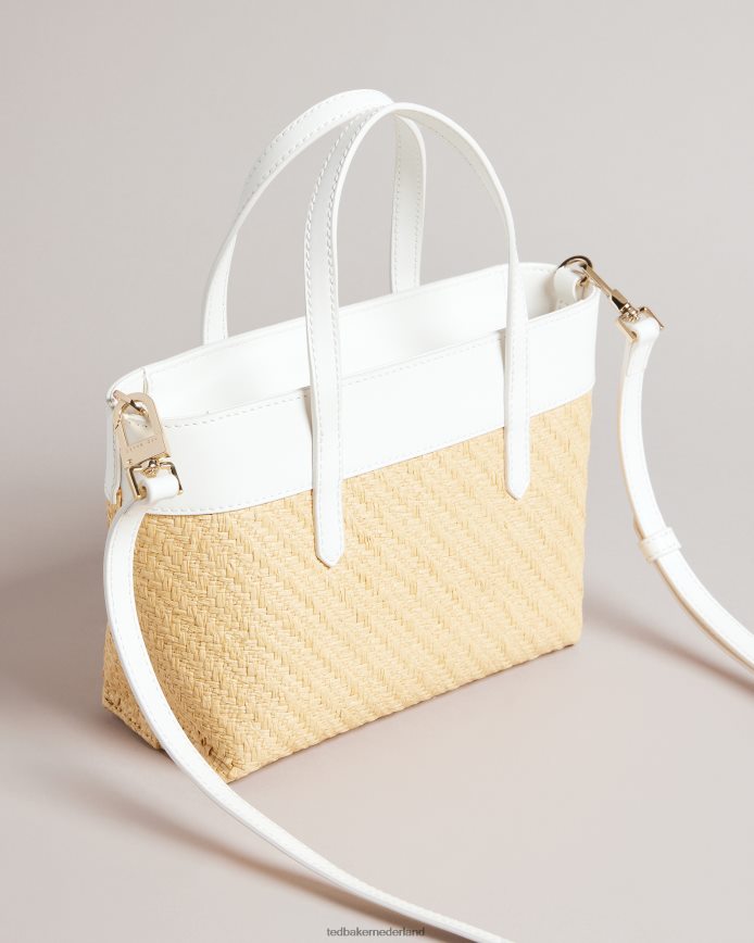 Ted Baker blesha magnolia geweven draagtas met oogjes ecru Tassen vrouwen 6R02N741