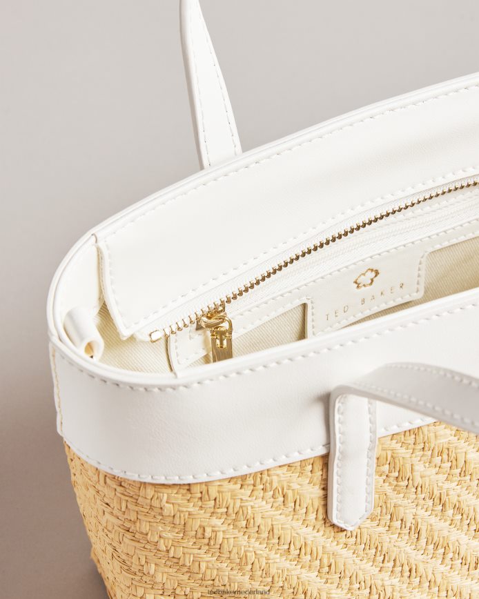 Ted Baker blesha magnolia geweven draagtas met oogjes ecru Tassen vrouwen 6R02N741