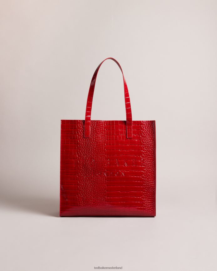 Ted Baker Croccon croc detail groot pictogram rood Tassen vrouwen 6R02N686 6R02N686 Opvallende prints op Ted Baker Nederland Ted Baker tas van levendige bloemen tot opvallende geometrische patronen de...