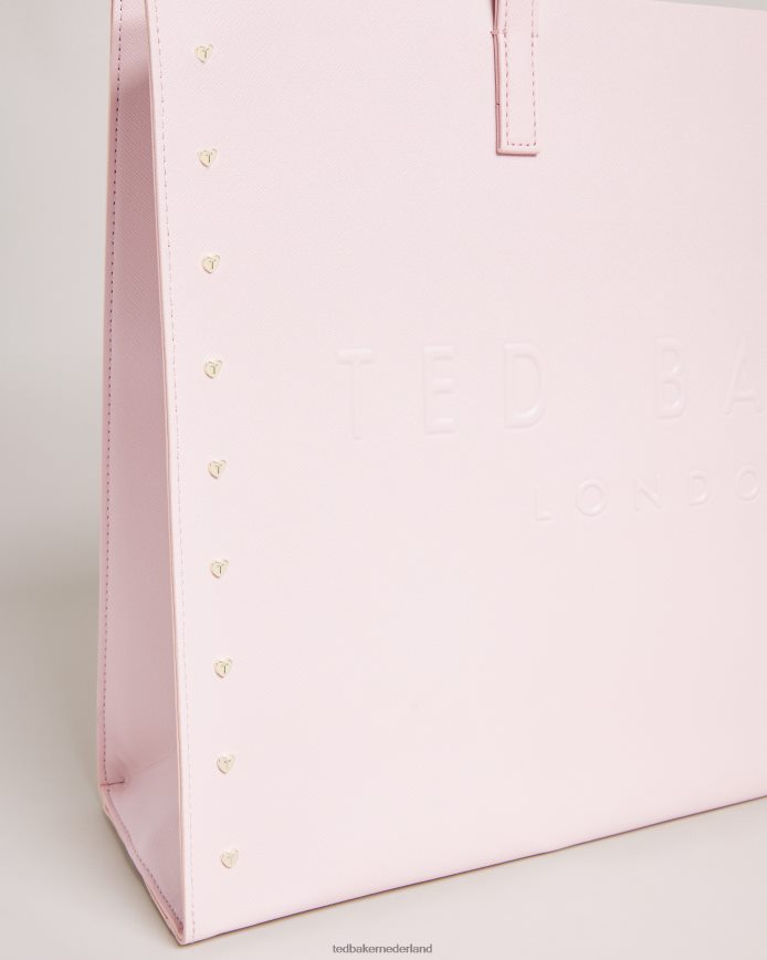 Ted Baker Studcon brede iconentas met hartvormige studs bleekroze Tassen vrouwen 6R02N691