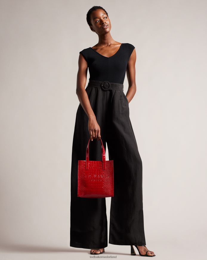 Ted Baker reptcon croc detail klein pictogram rood Tassen vrouwen 6R02N690