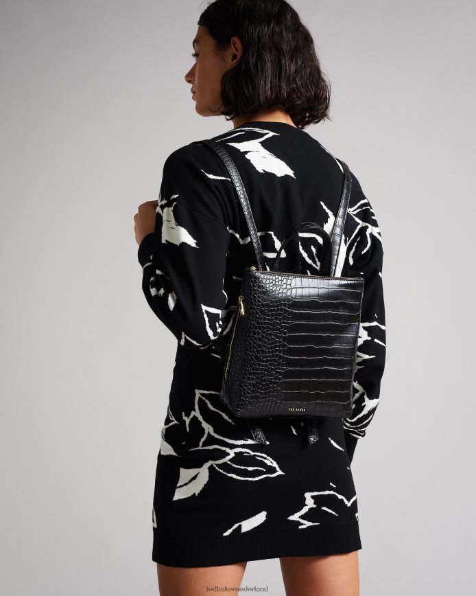 Ted Baker belax mock-croc pu-rugzak zwart Tassen vrouwen 6R02N746