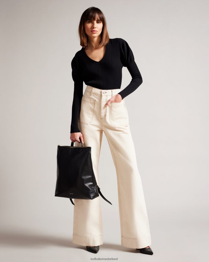 Ted Baker belux imitatie krokodil grote rugzak zwart Tassen vrouwen 6R02N787