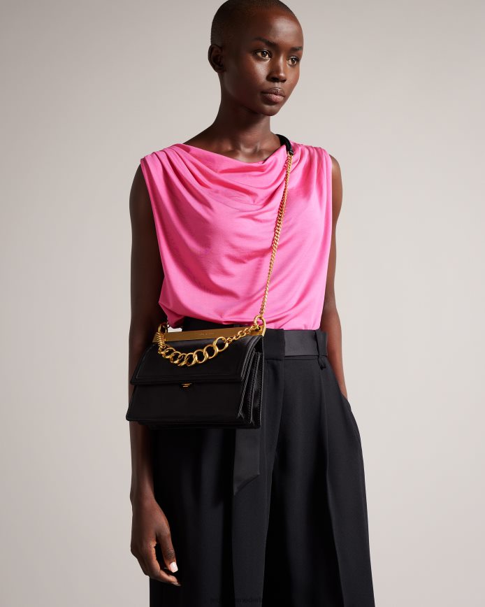 Ted Baker Kialynn mini-schoudertas met dikke ketting zwart Tassen vrouwen 6R02N676