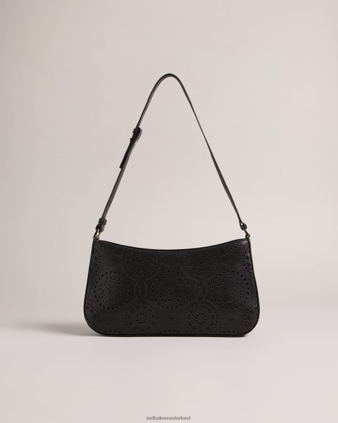 Ted Baker Libily lasergesneden magnolia schoudertas zwart Tassen vrouwen 6R02N722
