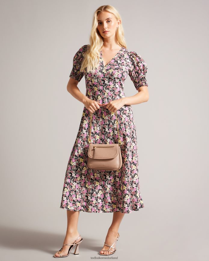 Ted Baker Nishat kiezelleren schoudertas taupe Tassen vrouwen 6R02N672