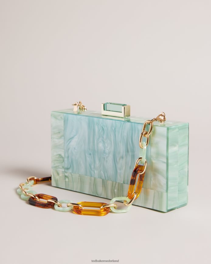 Ted Baker Plassie gemarmerde schoudertas lichtgroen Tassen vrouwen 6R02N790