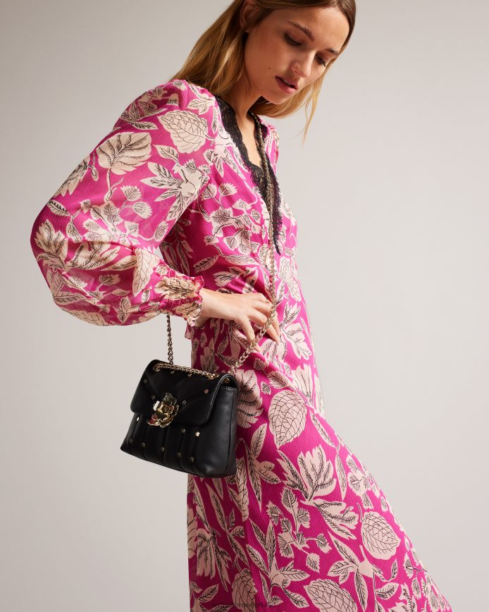 Ted Baker Ayalisa leren gewatteerde tas met studs zwart Tassen vrouwen 6R02N712