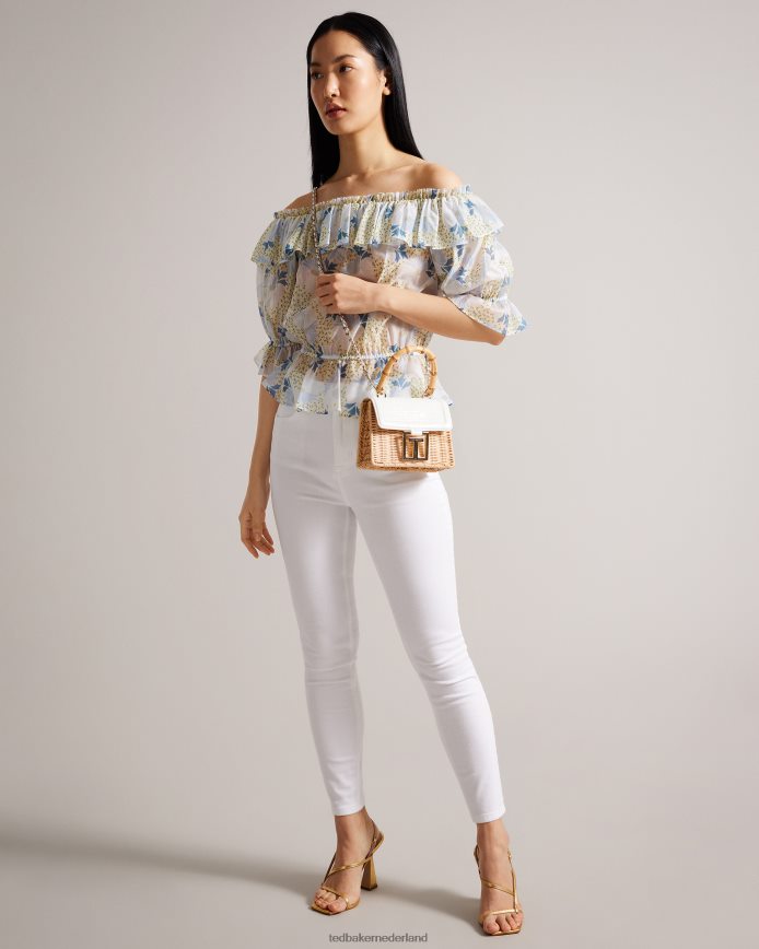 Ted Baker Jaynina mini-mandtas van imitatiekrokodillenleer ecru Tassen vrouwen 6R02N717