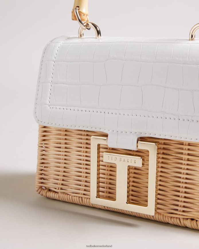 Ted Baker Jaynina mini-mandtas van imitatiekrokodillenleer ecru Tassen vrouwen 6R02N717