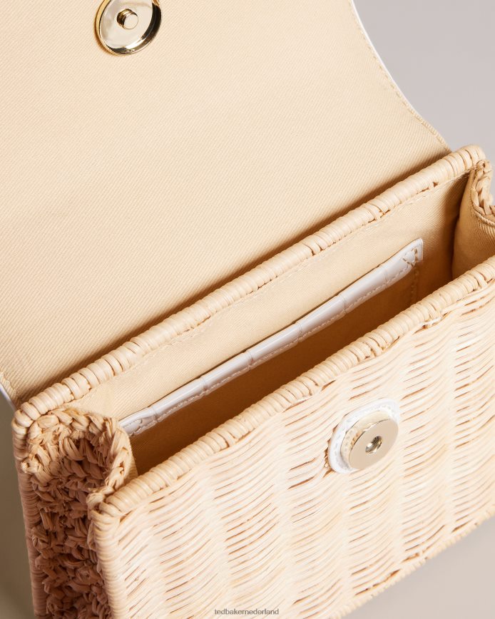 Ted Baker Jaynina mini-mandtas van imitatiekrokodillenleer ecru Tassen vrouwen 6R02N717