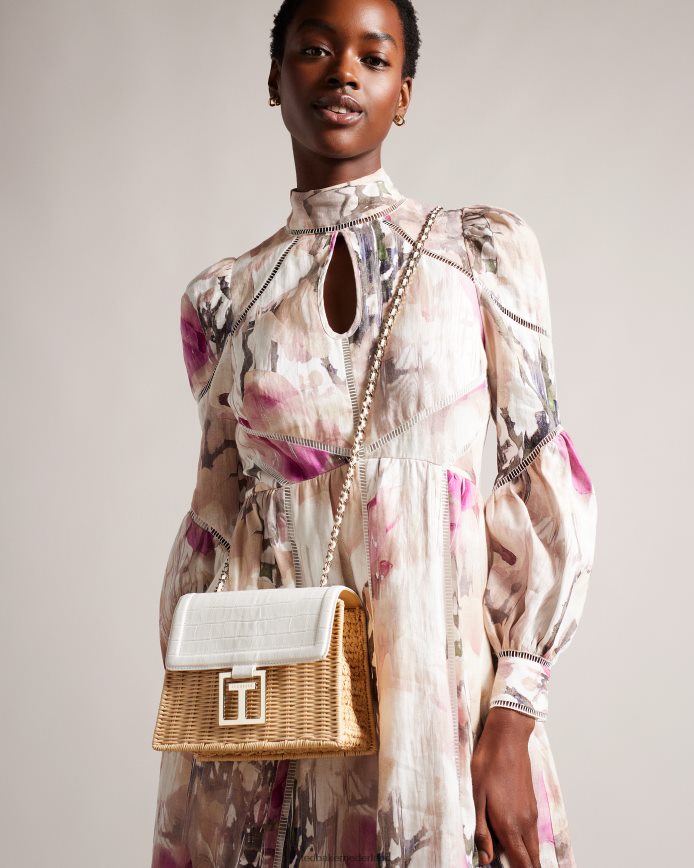 Ted Baker jaylisi imitatie krokodillenmandtas ecru Tassen vrouwen 6R02N698