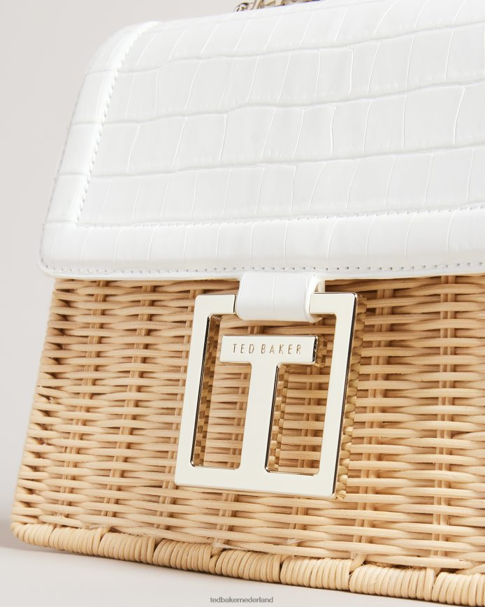Ted Baker jaylisi imitatie krokodillenmandtas ecru Tassen vrouwen 6R02N698