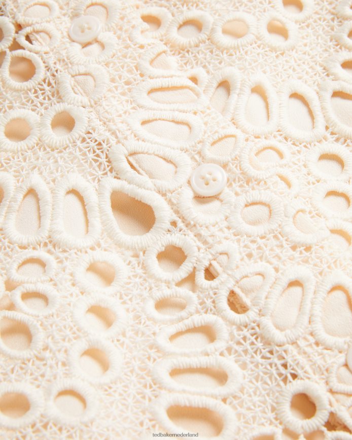 Ted Baker Elaraa blouse met broderie en pofmouwen wit kleding vrouwen 6R02N377