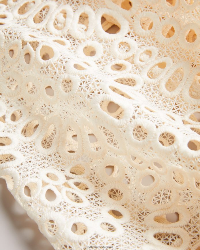 Ted Baker Elaraa blouse met broderie en pofmouwen wit kleding vrouwen 6R02N377