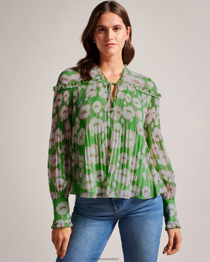 Ted Baker ellerie swingblouse met blousonmouwen groente kleding vrouwen 6R02N260
