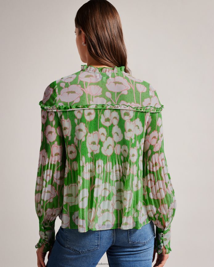 Ted Baker ellerie swingblouse met blousonmouwen groente kleding vrouwen 6R02N260