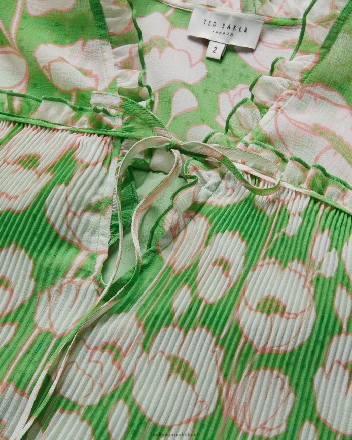 Ted Baker ellerie swingblouse met blousonmouwen groente kleding vrouwen 6R02N260