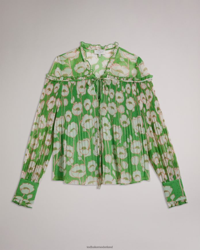 Ted Baker ellerie swingblouse met blousonmouwen groente kleding vrouwen 6R02N260